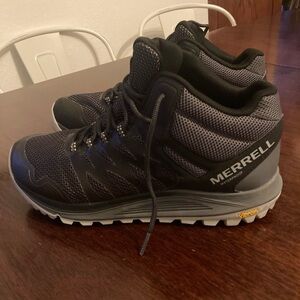 Men’s Merrell Nova 2 Mid Waterproof Black Hiking Boots Size 9